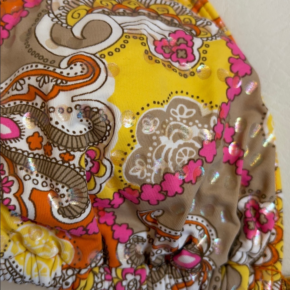 W Swim Bikini Top Orange Pink size Medium New with Tags. - Picture 2 of 7